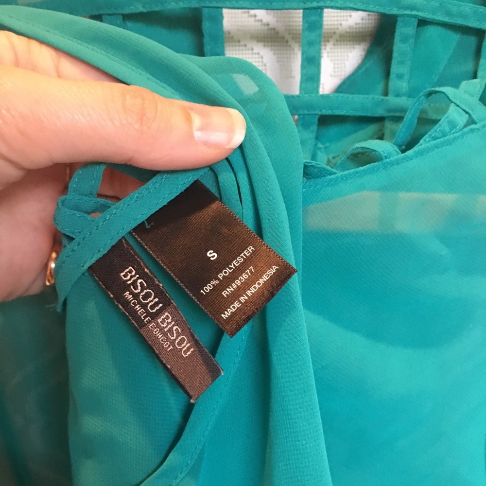 Turquoise Caged Tank Top - Picture 6 of 6